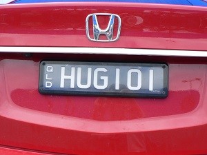 HUG number plate on a special day in God's love